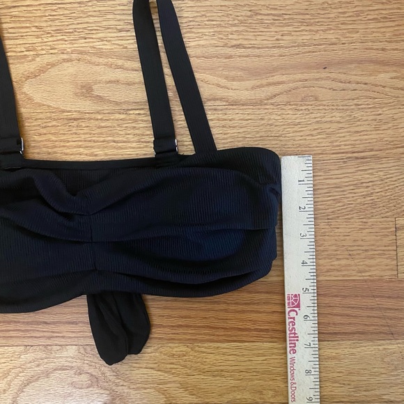 Zaful Bikini Top Women’s Large US 8 Black Ribbed Removable Padding Swimwear - Picture 7 of 7